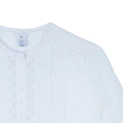 Oscar De La Renta White Eyelet Top XXL For Women -Oscar de la Renta Sales Shop luxury women oscar de la rentaslug used clothes p7915 004