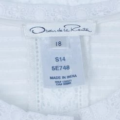Oscar De La Renta White Eyelet Top XXL For Women -Oscar de la Renta Sales Shop luxury women oscar de la rentaslug used clothes p7915 008