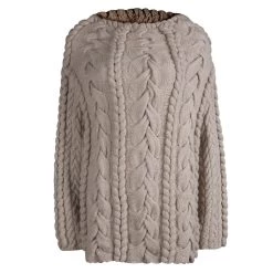 Oscar De La Renta Beige Cashmere Knitted Sweater S For Women