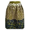 Oscar De La Renta Green Silk Sequin Embellished Embroidered Pleat Detail Skirt M For Women -Oscar de la Renta Sales Shop luxury women oscar de la rentaslug used clothes p92848 001
