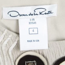 Oscar De La Renta Grey Embellished Sleeveless Fitted Dress S For Women -Oscar de la Renta Sales Shop luxury women oscar de la rentaslug used clothes p97932 0005