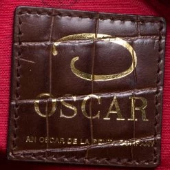 Oscar De La Renta Brown Croc Embossed Leather Tote For Women -Oscar de la Renta Sales Shop luxury women oscar de la rentaslug used handbags p121633 0008