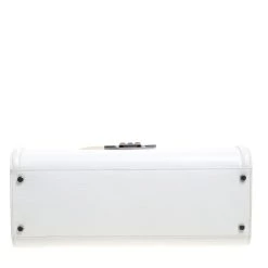 Oscar De La Renta White/Cream Leather Top Handle Bag For Women -Oscar de la Renta Sales Shop luxury women oscar de la rentaslug used handbags p148671 0006