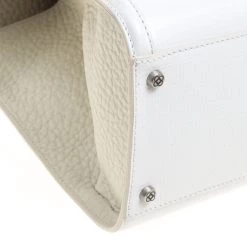 Oscar De La Renta White/Cream Leather Top Handle Bag For Women -Oscar de la Renta Sales Shop luxury women oscar de la rentaslug used handbags p148671 0010