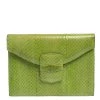 Oscar De La Renta Lime Green Python Clutch For Women -Oscar de la Renta Sales Shop luxury women oscar de la rentaslug used handbags p285756 006