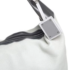 Oscar De La Renta Off White Leather Zipped Hobo For Women -Oscar de la Renta Sales Shop luxury women oscar de la rentaslug used handbags p389969 005
