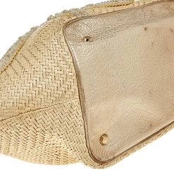 Oscar De La Renta Beige Woven Raffia Starfish Embellished Tote For Women -Oscar de la Renta Sales Shop luxury women oscar de la rentaslug used handbags p507820 009