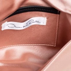 Oscar De La Renta Beige Satin Bow Flap Crystal Embellished Strap Clutch For Women -Oscar de la Renta Sales Shop luxury women oscar de la rentaslug used handbags p575481 003