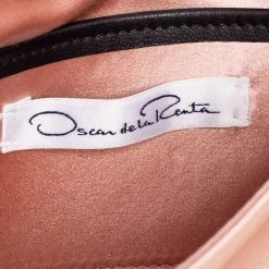 Oscar De La Renta Beige Satin Bow Flap Crystal Embellished Strap Clutch For Women -Oscar de la Renta Sales Shop luxury women oscar de la rentaslug used handbags p575481 004