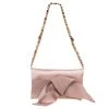 Oscar De La Renta Beige Satin Bow Flap Crystal Embellished Strap Clutch For Women -Oscar de la Renta Sales Shop luxury women oscar de la rentaslug used handbags p575481 007