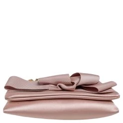 Oscar De La Renta Beige Satin Bow Flap Crystal Embellished Strap Clutch For Women -Oscar de la Renta Sales Shop luxury women oscar de la rentaslug used handbags p575481 011