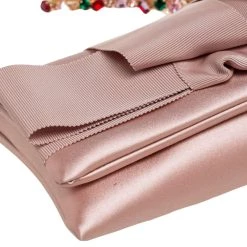 Oscar De La Renta Beige Satin Bow Flap Crystal Embellished Strap Clutch For Women -Oscar de la Renta Sales Shop luxury women oscar de la rentaslug used handbags p575481 012