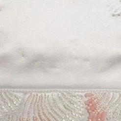 Oscar De La Renta White Satin Beaded Clutch For Women -Oscar de la Renta Sales Shop luxury women oscar de la rentaslug used handbags p575545 004