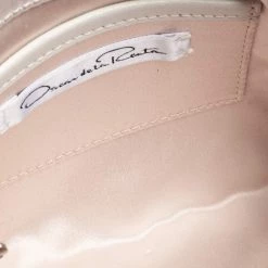 Oscar De La Renta White Satin Beaded Clutch For Women -Oscar de la Renta Sales Shop luxury women oscar de la rentaslug used handbags p575545 006