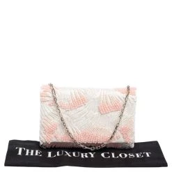 Oscar De La Renta White Satin Beaded Clutch For Women -Oscar de la Renta Sales Shop luxury women oscar de la rentaslug used handbags p575545 009
