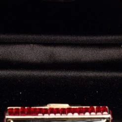 Oscar De La Renta Black Satin Sequin Embellished Chain Clutch For Women -Oscar de la Renta Sales Shop luxury women oscar de la rentaslug used handbags p575761 013