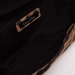 Oscar De La Renta Brown/Black Satin Leopard Print Bow Clutch For Women -Oscar de la Renta Sales Shop luxury women oscar de la rentaslug used handbags p641511 1653393457 012