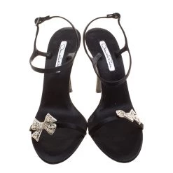 Oscar De La Renta Black Satin Crystal Bow Embellished Ankle Strap Sandals Size 37 For Women 12 Oscar De La Renta Black Satin Crystal Bow Embellished Ankle Strap Sandals Size 37 For Women -Oscar de la Renta Sales Shop luxury women oscar de la rentaslug used shoes p123811 0003