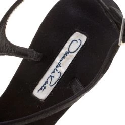 Oscar De La Renta Black Satin Crystal Bow Embellished Ankle Strap Sandals Size 37 For Women 16 Oscar De La Renta Black Satin Crystal Bow Embellished Ankle Strap Sandals Size 37 For Women -Oscar de la Renta Sales Shop luxury women oscar de la rentaslug used shoes p123811 0007
