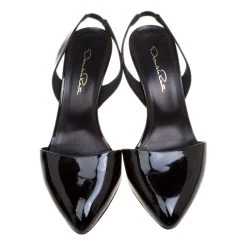 Oscar De La Renta Black Patent Leather Samie Slingback Sandals Size 39 For Women -Oscar de la Renta Sales Shop luxury women oscar de la rentaslug used shoes p125072 003