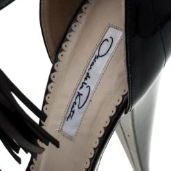 Oscar De La Renta Black Patent Leather Peep Toe Ankle Cuff Platform Sandals Size 41 For Women -Oscar de la Renta Sales Shop luxury women oscar de la rentaslug used shoes p144579 007