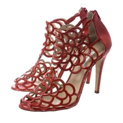 Oscar De La Renta Orange Leather Gladia Cutout Sandals Size 41.5 For Women -Oscar de la Renta Sales Shop luxury women oscar de la rentaslug used shoes p146774 0004