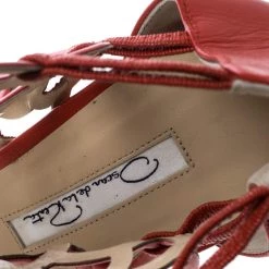 Oscar De La Renta Orange Leather Gladia Cutout Sandals Size 41.5 For Women -Oscar de la Renta Sales Shop luxury women oscar de la rentaslug used shoes p146774 0007
