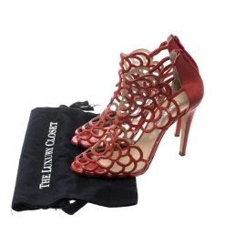 Oscar De La Renta Orange Leather Gladia Cutout Sandals Size 41.5 For Women -Oscar de la Renta Sales Shop luxury women oscar de la rentaslug used shoes p146774 0008