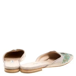 Oscar De La Renta Multicolor Canvas Embroidered Spanish Flat Mules Size 38 For Women -Oscar de la Renta Sales Shop luxury women oscar de la rentaslug used shoes p155188 0005