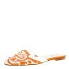 Oscar De La Renta Orange Embroidered Raffia Flat Mules Size 40 For Women -Oscar de la Renta Sales Shop luxury women oscar de la rentaslug used shoes p162611 006 scaled