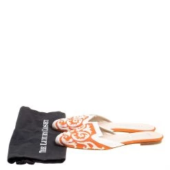 Oscar De La Renta Orange Embroidered Raffia Flat Mules Size 40 For Women -Oscar de la Renta Sales Shop luxury women oscar de la rentaslug used shoes p162611 008 scaled