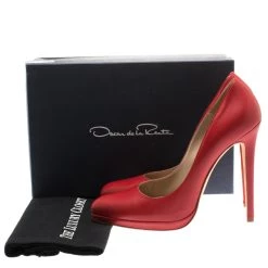 Oscar De La Renta Red Leather Pointed Toe Pumps Size 40.5 For Women -Oscar de la Renta Sales Shop luxury women oscar de la rentaslug used shoes p184061 008