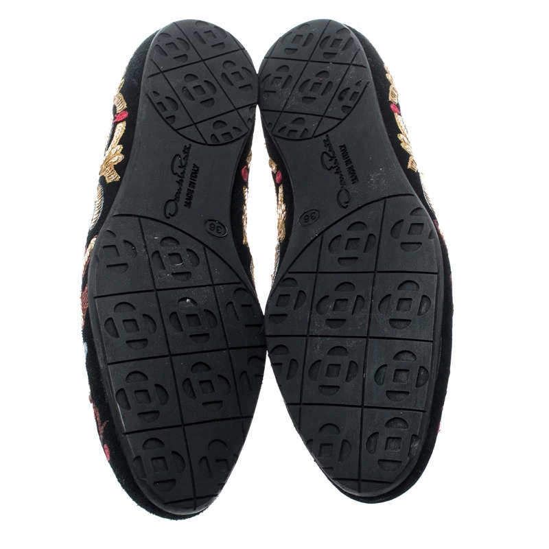 Oscar De La Renta Multicolor Suede And Lace Sequin Embellished Ballet Flats Size 36 For Women 8 Oscar De La Renta Multicolor Suede And Lace Sequin Embellished Ballet Flats Size 36 For Women - Image 6