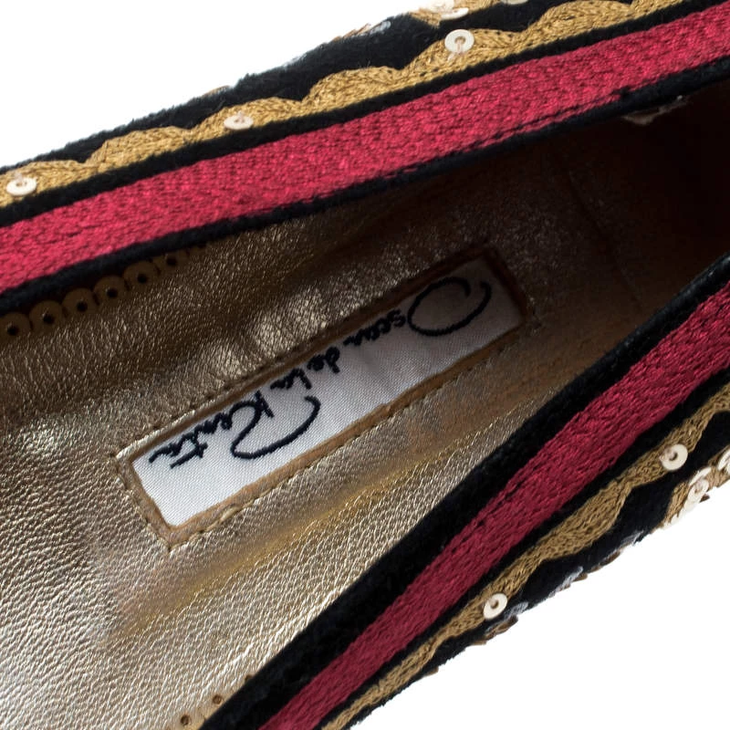 Oscar De La Renta Multicolor Suede And Lace Sequin Embellished Ballet Flats Size 36 For Women 9 Oscar De La Renta Multicolor Suede And Lace Sequin Embellished Ballet Flats Size 36 For Women - Image 7