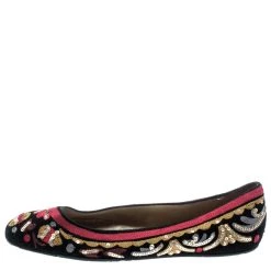 Oscar De La Renta Multicolor Suede And Lace Sequin Embellished Ballet Flats Size 36 For Women 11 Oscar De La Renta Multicolor Suede And Lace Sequin Embellished Ballet Flats Size 36 For Women -Oscar de la Renta Sales Shop luxury women oscar de la rentaslug used shoes p192601 004