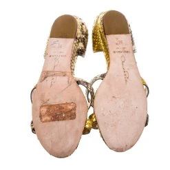 Oscar De La Renta Yellow Python Flat Sandals Size 36 For Women -Oscar de la Renta Sales Shop luxury women oscar de la rentaslug used shoes p193287 001