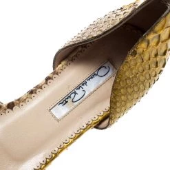 Oscar De La Renta Yellow Python Flat Sandals Size 36 For Women -Oscar de la Renta Sales Shop luxury women oscar de la rentaslug used shoes p193287 002