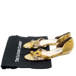 Oscar De La Renta Yellow Python Flat Sandals Size 36 For Women -Oscar de la Renta Sales Shop luxury women oscar de la rentaslug used shoes p193287 008