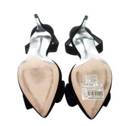 Oscar De La Renta Black Glitter Fabric Samie Bow Slingback Sandals Size 40 For Women 16 Oscar De La Renta Black Glitter Fabric Samie Bow Slingback Sandals Size 40 For Women -Oscar de la Renta Sales Shop luxury women oscar de la rentaslug used shoes p208899 002