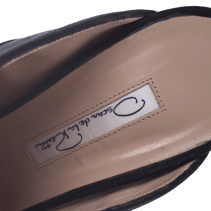 Oscar De La Renta Black Satin Marilous Bow Open Toe Mules Size 36 For Women 9 Oscar De La Renta Black Satin Marilous Bow Open Toe Mules Size 36 For Women - Image 7