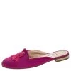Oscar De La Renta Pink Canvas Flat Mules Size 40 For Women -Oscar de la Renta Sales Shop luxury women oscar de la rentaslug used shoes p247714 007