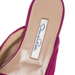 Oscar De La Renta Pink Canvas Flat Mules Size 40 For Women -Oscar de la Renta Sales Shop luxury women oscar de la rentaslug used shoes p247714 009