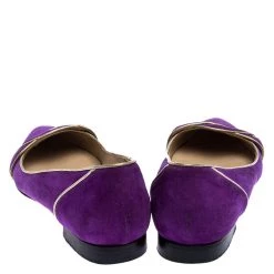 Oscar De La Renta Purple Twisted Suede Pointed Toe Ballets Flats Size 37.5 For Women -Oscar de la Renta Sales Shop luxury women oscar de la rentaslug used shoes p249149 003