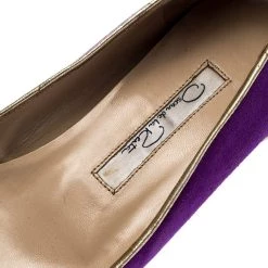 Oscar De La Renta Purple Twisted Suede Pointed Toe Ballets Flats Size 37.5 For Women -Oscar de la Renta Sales Shop luxury women oscar de la rentaslug used shoes p249149 006