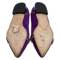Oscar De La Renta Purple Twisted Suede Pointed Toe Ballets Flats Size 37.5 For Women -Oscar de la Renta Sales Shop luxury women oscar de la rentaslug used shoes p249149 007