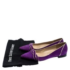 Oscar De La Renta Purple Twisted Suede Pointed Toe Ballets Flats Size 37.5 For Women -Oscar de la Renta Sales Shop luxury women oscar de la rentaslug used shoes p249149 009