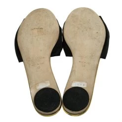 Oscar De La Renta Black Satin Mia Flat Slides Size 40 For Women -Oscar de la Renta Sales Shop luxury women oscar de la rentaslug used shoes p272919 001