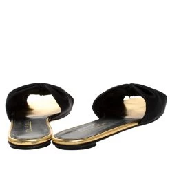 Oscar De La Renta Black Satin Mia Flat Slides Size 40 For Women -Oscar de la Renta Sales Shop luxury women oscar de la rentaslug used shoes p272919 002