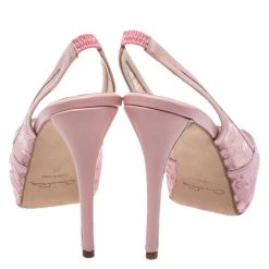 Oscar De La Renta Pink Lace And Leather Slingback Platform Peep Toe Sandals Size 37 For Women -Oscar de la Renta Sales Shop luxury women oscar de la rentaslug used shoes p274743 008