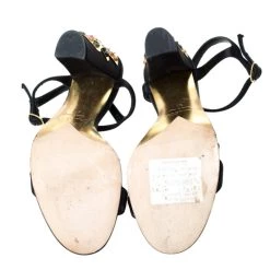 Oscar De La Renta Black Satin Lemmy Embellished Ankle Strap Sandals Size 37 For Women -Oscar de la Renta Sales Shop luxury women oscar de la rentaslug used shoes p289506 1587973095 011